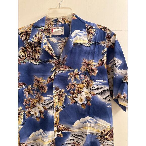 VTG Hilo Hattie Aloha Hawaiian Original Palm Tree Coconut Hibiscus Shirt Large - Picture 2 of 4